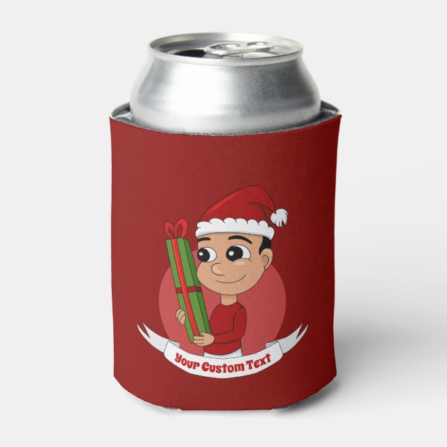 Christmas boy cartoon can cooler (Can Front)