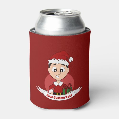 Christmas boy cartoon can cooler