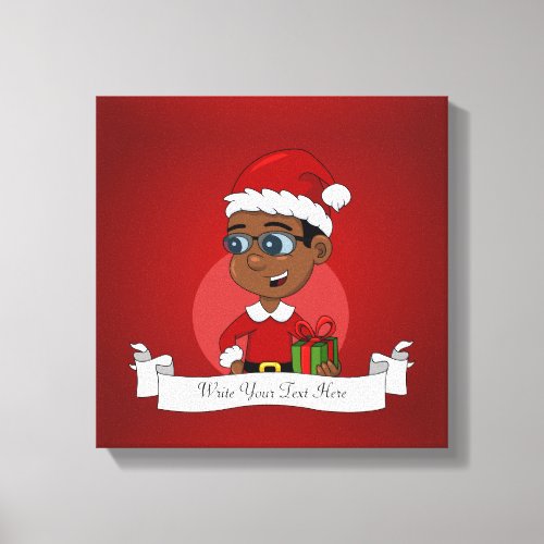 Christmas boy cartoon canvas print