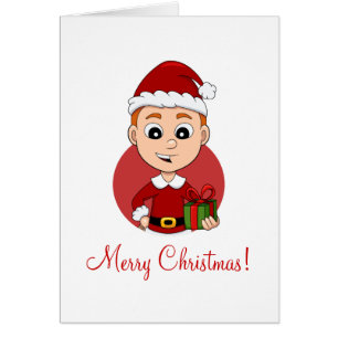 Christmas boy cartoon cards