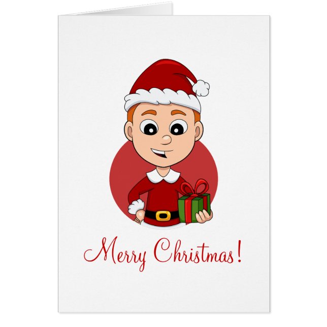 Christmas boy cartoon cards (Front)
