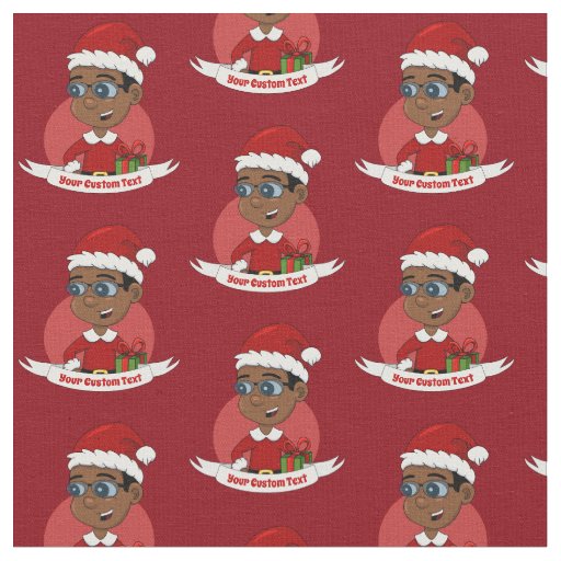 Christmas boy cartoon fabric