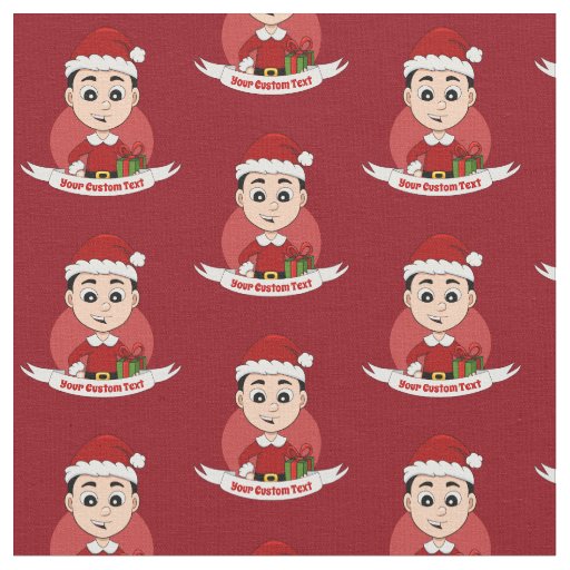 Christmas boy cartoon fabric