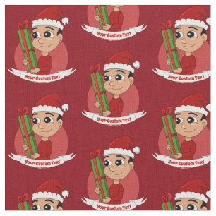 Christmas boy cartoon fabric