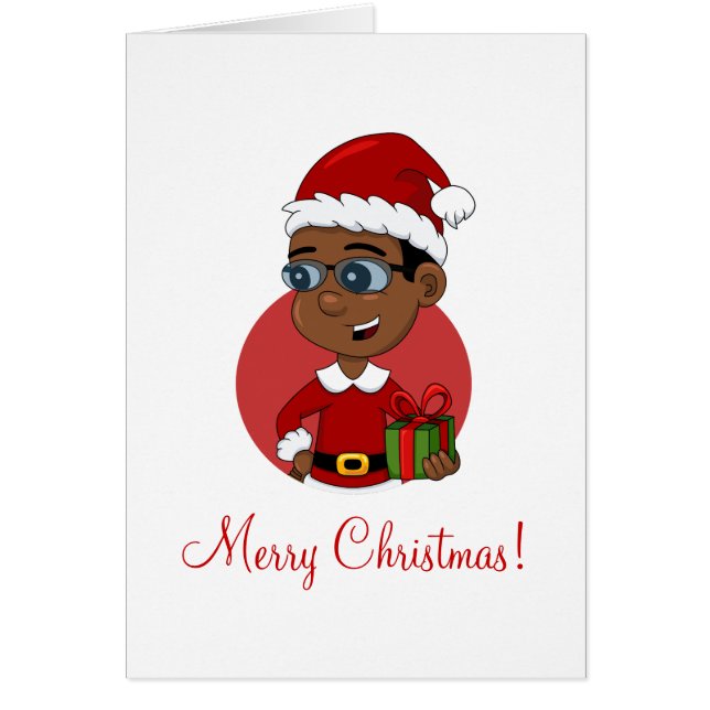Christmas boy cartoon Holiday Card (Front)