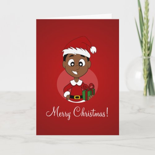 Christmas boy cartoon holiday card