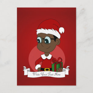 Christmas boy cartoon holiday postcard