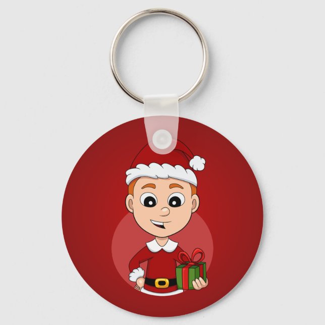 Christmas boy cartoon keychain (Front)