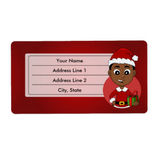 Christmas boy cartoon label