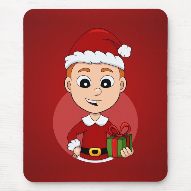 Christmas boy cartoon mouse pad (Front)