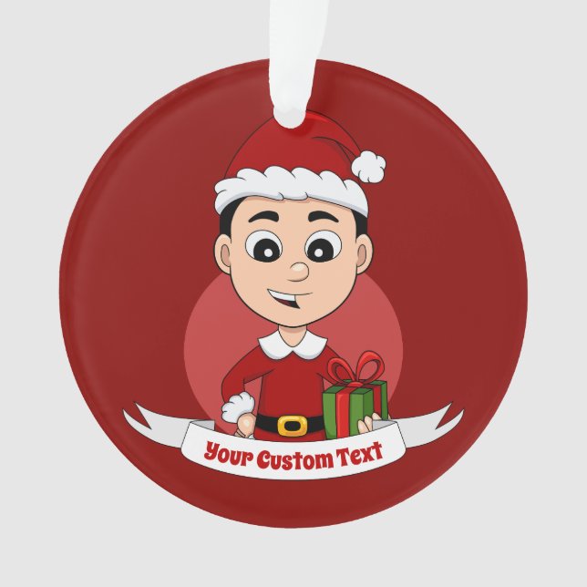 Christmas boy cartoon ornament (Front)