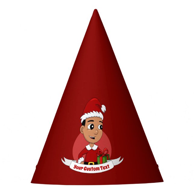 Christmas boy cartoon party hat (Front)
