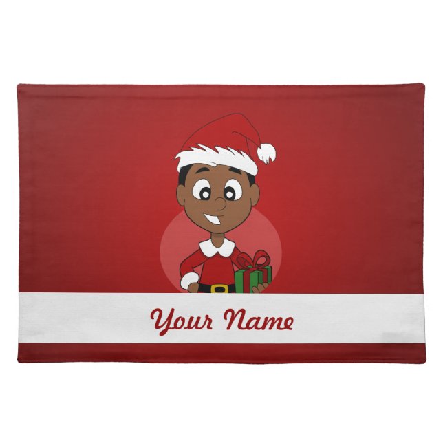 Christmas boy cartoon placemat (Front)