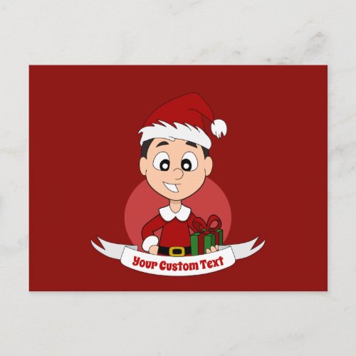 Christmas boy cartoon postcard