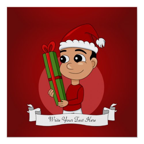 Christmas boy cartoon poster