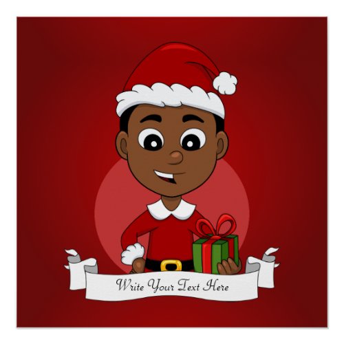 Christmas boy cartoon poster