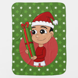 Christmas boy cartoon receiving blanket