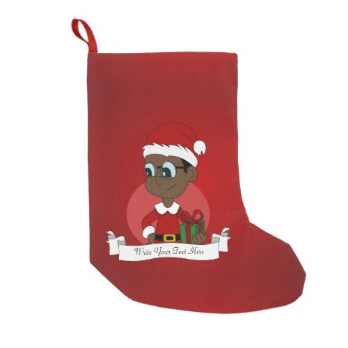 Christmas boy cartoon small christmas stocking