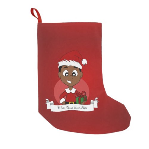 Christmas boy cartoon small christmas stocking