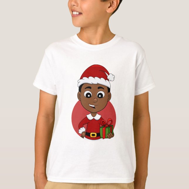 Christmas boy cartoon T-Shirt (Front)