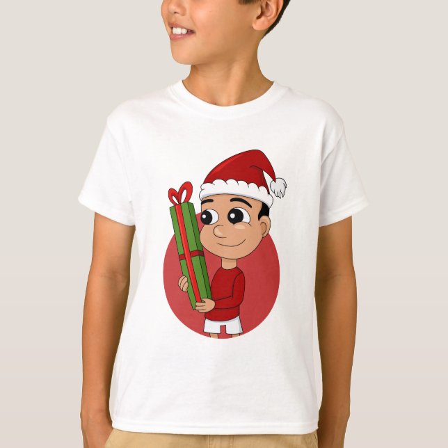 Christmas boy cartoon T-Shirt (Front)