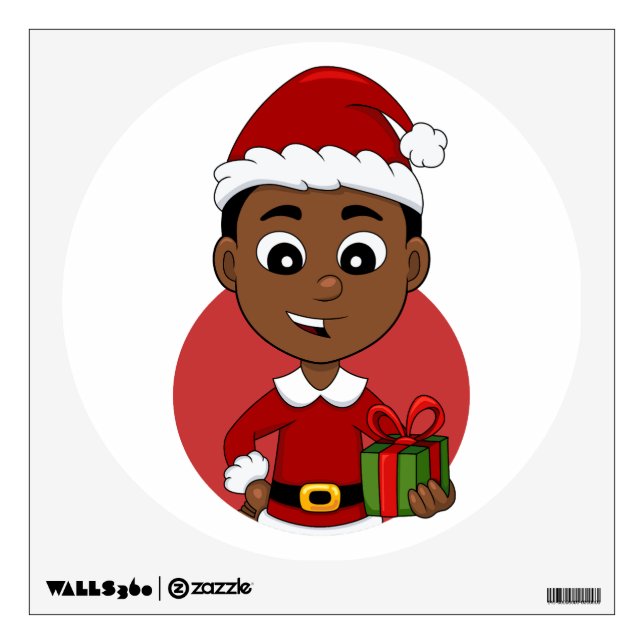 Christmas boy cartoon wall decal (Front)