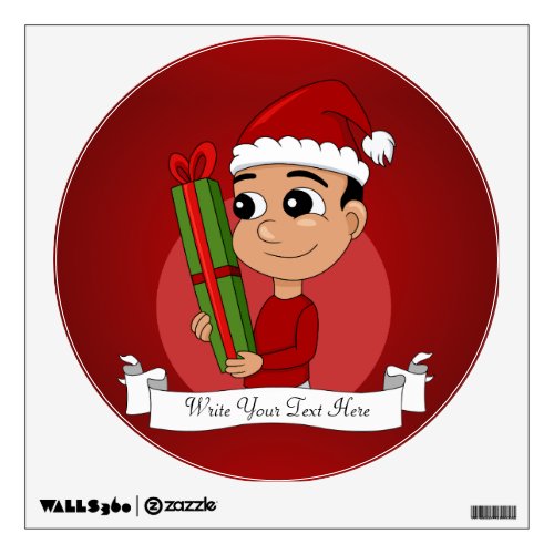 Christmas boy cartoon wall decal