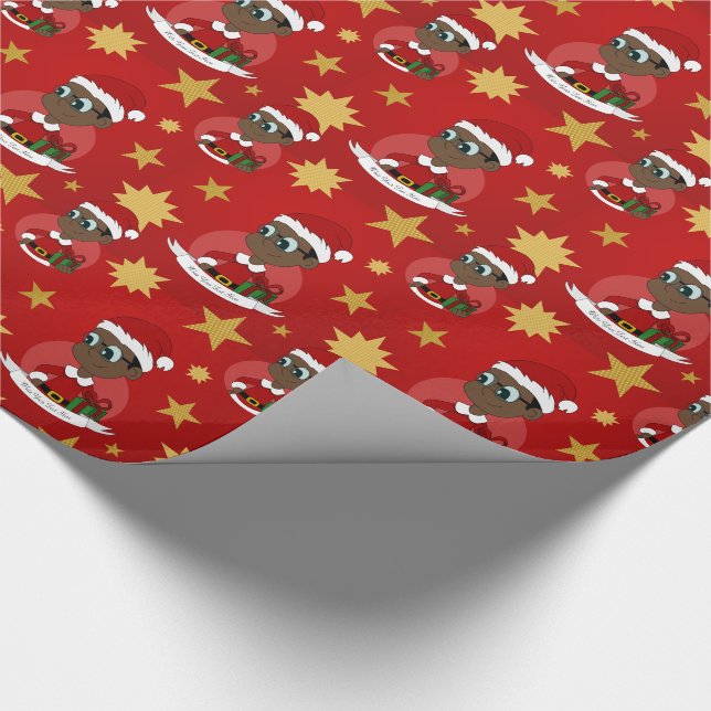 Christmas boy cartoon wrapping paper (Corner)