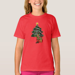 Christmas Boy Elf Tree Present Cute T-Shirt