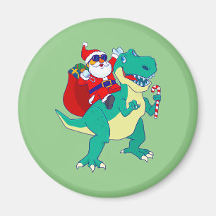 Christmas Boys Dinosaur Santa T Rex Xmas Dino Love Magnet