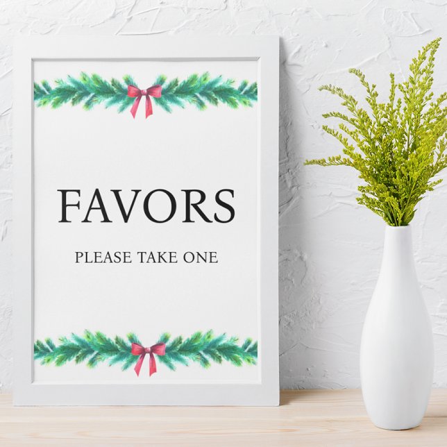 Christmas Branch Favors Baby Shower  Poster (favors baby shower sign)