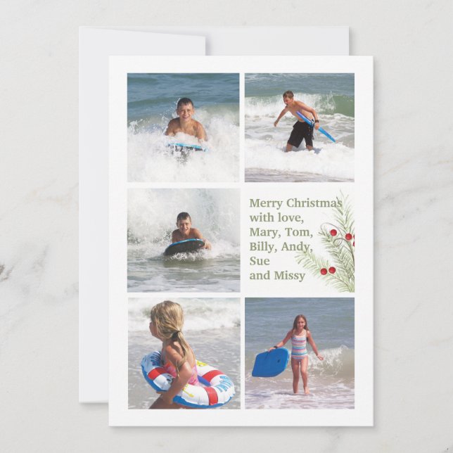Christmas Branch Multi Double Sided Photo Card (Front)
