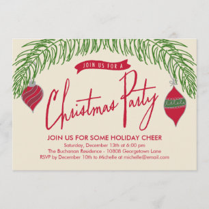 Christmas Branches Christmas Party Invitation