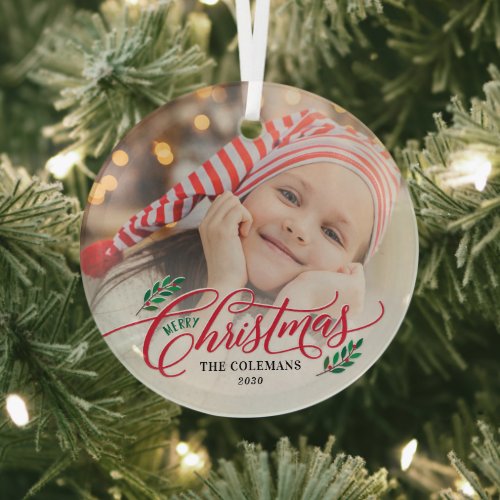 Christmas Branches Custom Photo Christmas Ornament