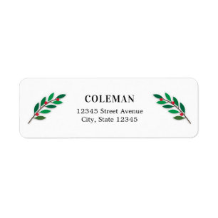 Christmas Branches Holiday Address Label
