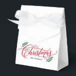 Christmas Branches Holiday Party Favor Boxes<br><div class="desc">Thank your guests with stylish,  personalized favor boxes! All text and background colors are fully editable. Click the "Personalize" button to customize further or contact us if you need help with customization. For matching items and more stylish designs,  visit our website at www.berryberrysweet.com</div>