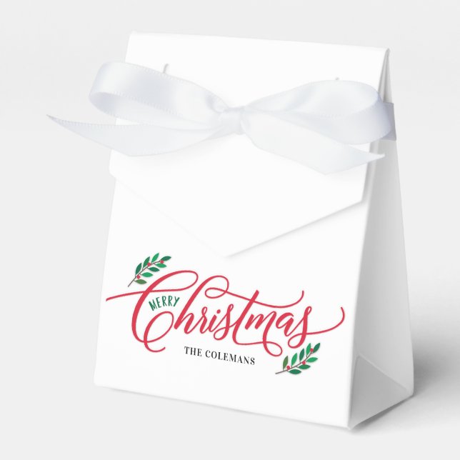 Christmas Branches Holiday Party Favor Boxes (Front Side)