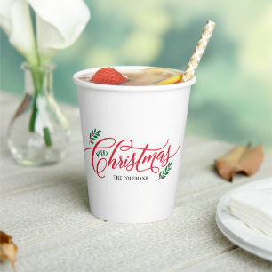Christmas Branches Merry Christmas Party Paper Cup