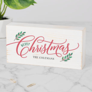 Christmas Branches Merry Christmas Wood Box Sign