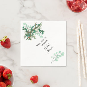 Christmas Branches Red and Green Shower Napkins