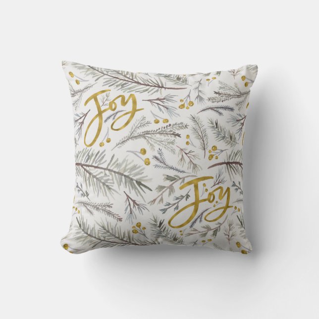 Christmas Branches  Throw Pillow (Front)