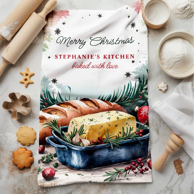 Christmas Bread and Butter Personalized Kitchen Towel (Creator Uploaded)