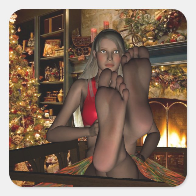 Christmas Break Square Sticker (Front)