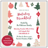 Christmas Breakfast Invitation Christmas Pattern | Zazzle