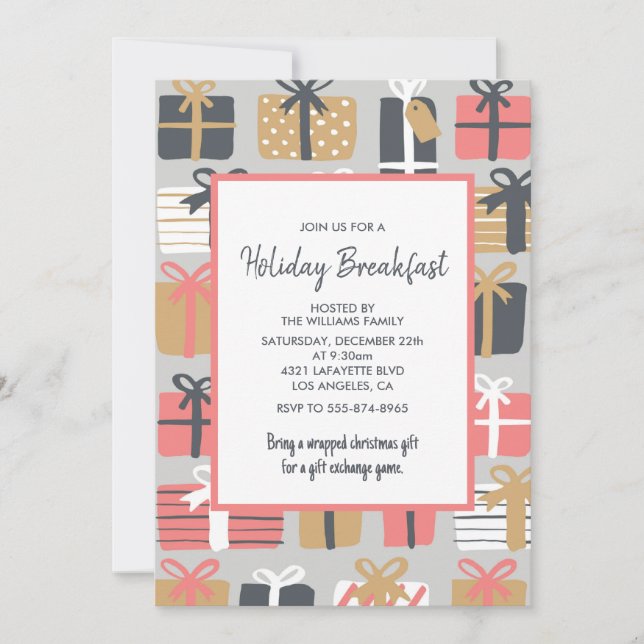 Christmas Breakfast Invitation Cute Gifts (Front)