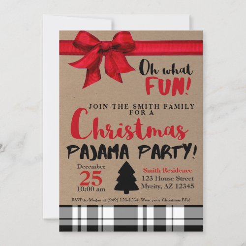 Christmas Breakfast Pajama Party Holiday Invitatio Invitation