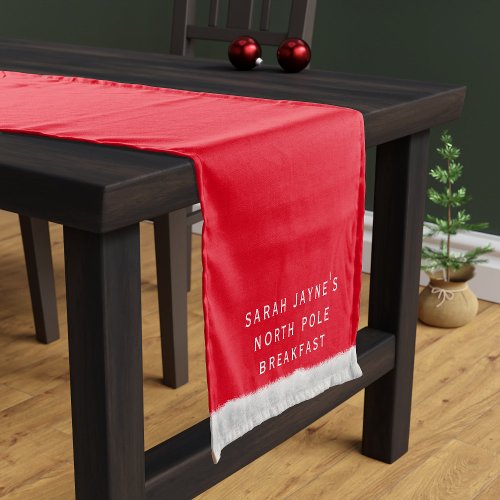 Christmas Breakfast Red  White Short Table Runner