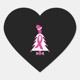 Christmas Breast Cancer Awareness Heart Sticker