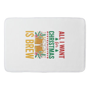 Christmas Brew Holiday Drink Design Bath Mat