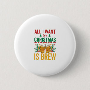 Christmas Brew Holiday Drink Design Button